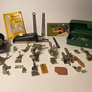 Vintage LOT of SINGER SEWING MACHINE PARTS ATTACHMENTS FEET & ACCESSORIES